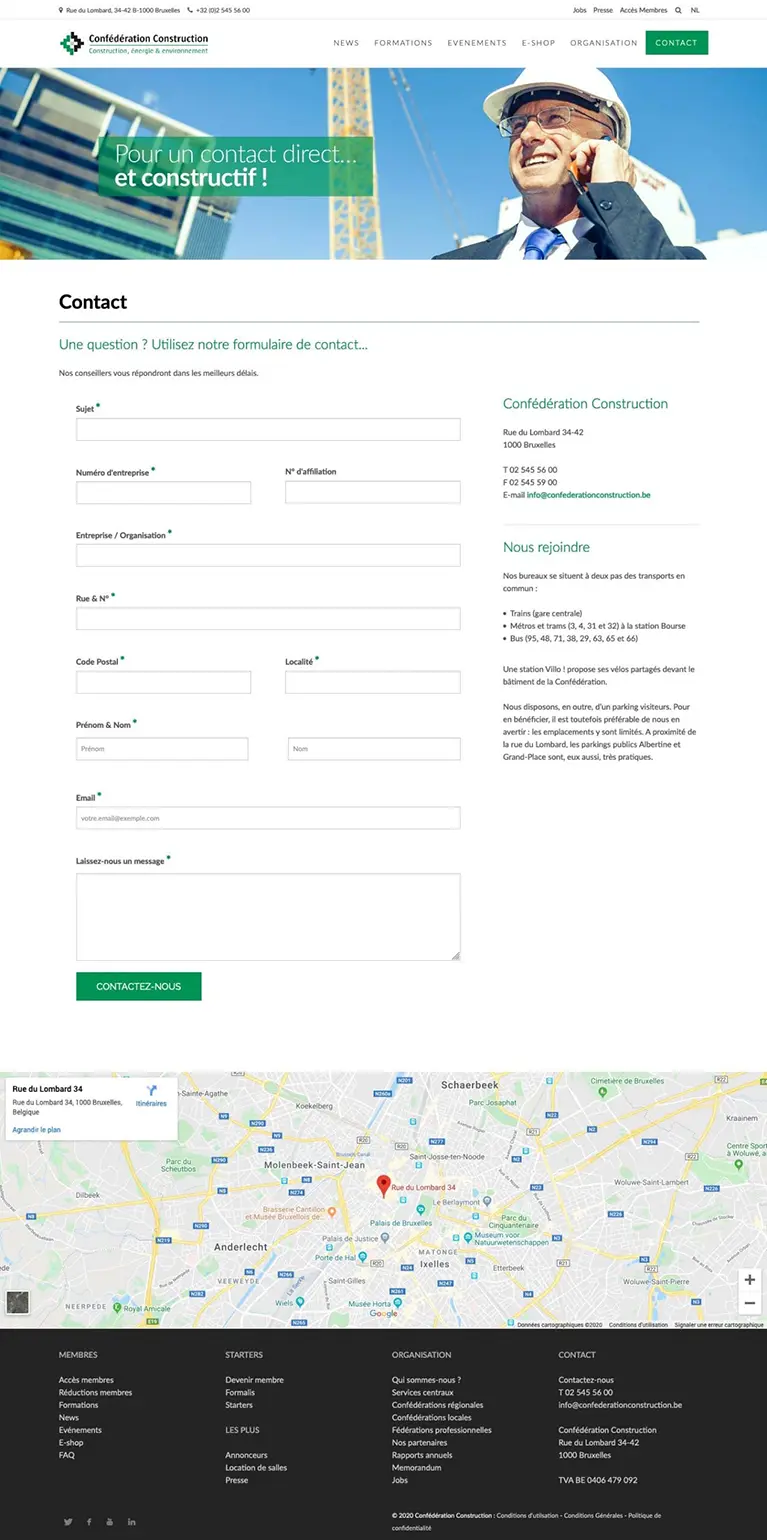 Confédération Construction Projet - Agence OUI Are Web UX Design CX Neuromarketing CRO