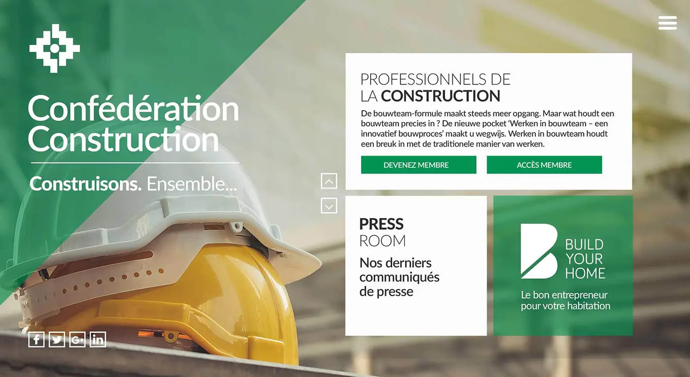 Confédération Construction Projet - Agence OUI Are Web UX Design CX Neuromarketing CRO