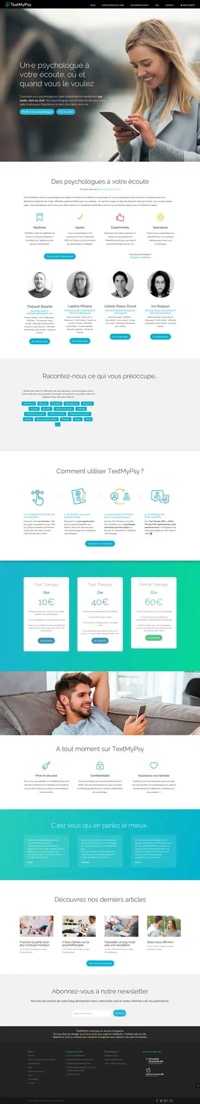 Text My Psy Projet - Agence OUI Are Web UX Design CX Neuromarketing CRO