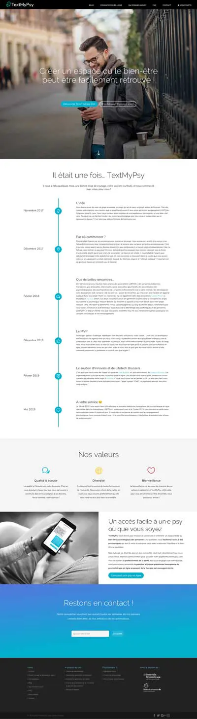 Text My Psy Projet - Agence OUI Are Web UX Design CX Neuromarketing CRO