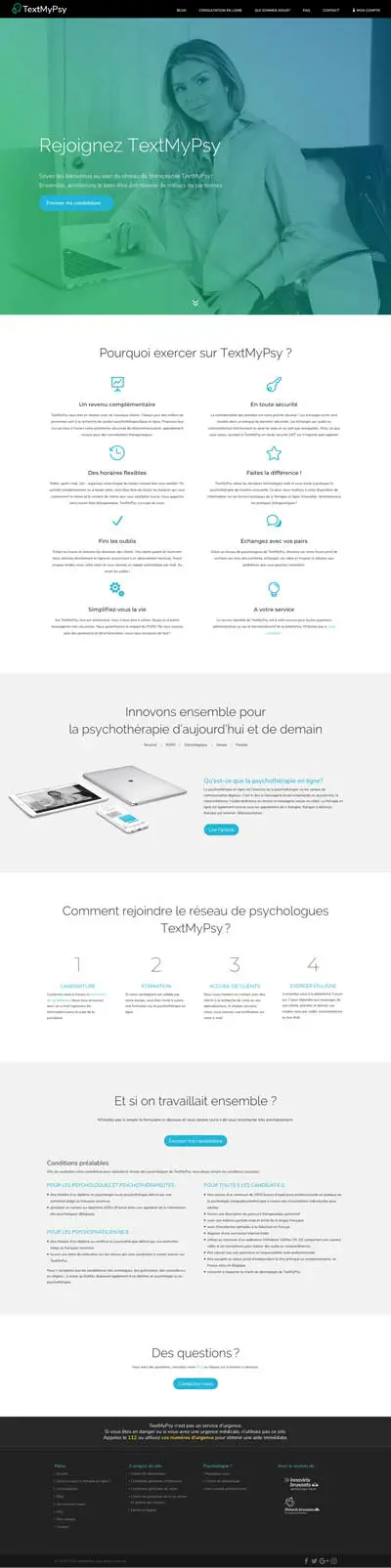 Text My Psy Projet - Agence OUI Are Web UX Design CX Neuromarketing CRO