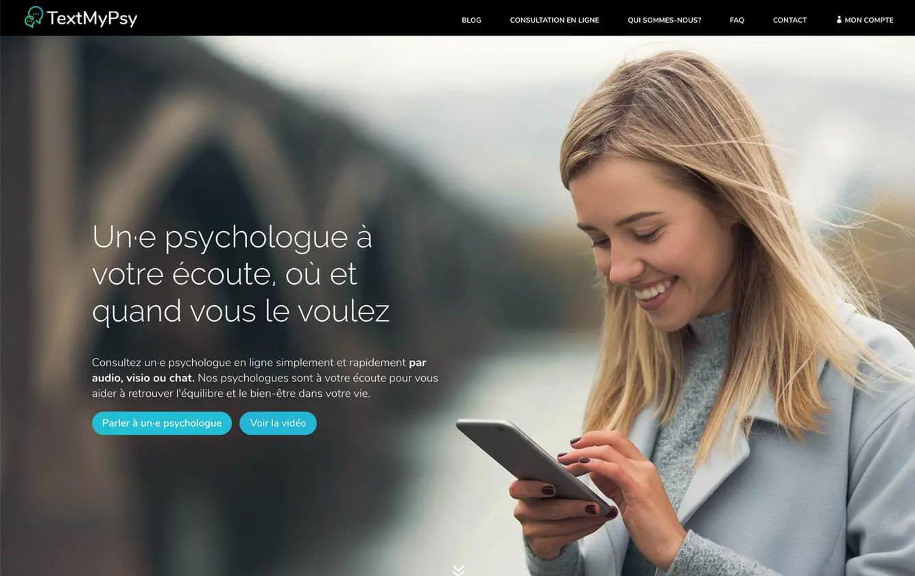 Text My Psy Projet - Agence OUI Are Web UX Design CX Neuromarketing CRO