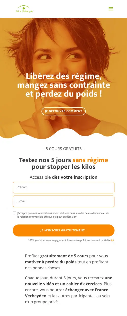 Mincitherapie projet - Agence OUI Are Web UX Design CX Neuromarketing CRO